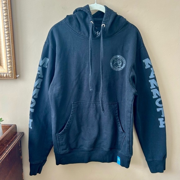 Mammoth Mountain Hoodie Ski Woolly Black Pullover Sweatshirt Spell Out Size S - Picture 3 of 9